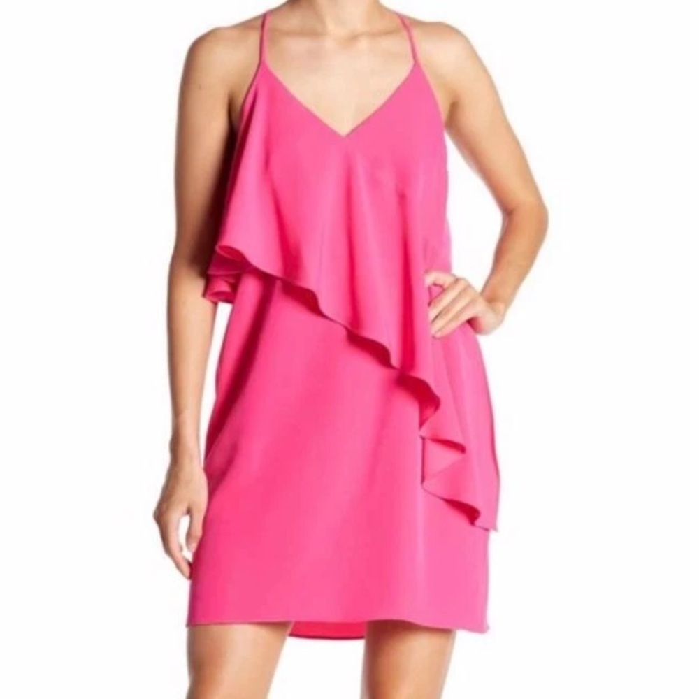 Amanda UPRICHARD PINK RUFFLE MINI DRESS NWT